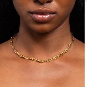 ALEXIS BITTAR • Brut Gold Twisted Short Link Custom Chain 
Necklace